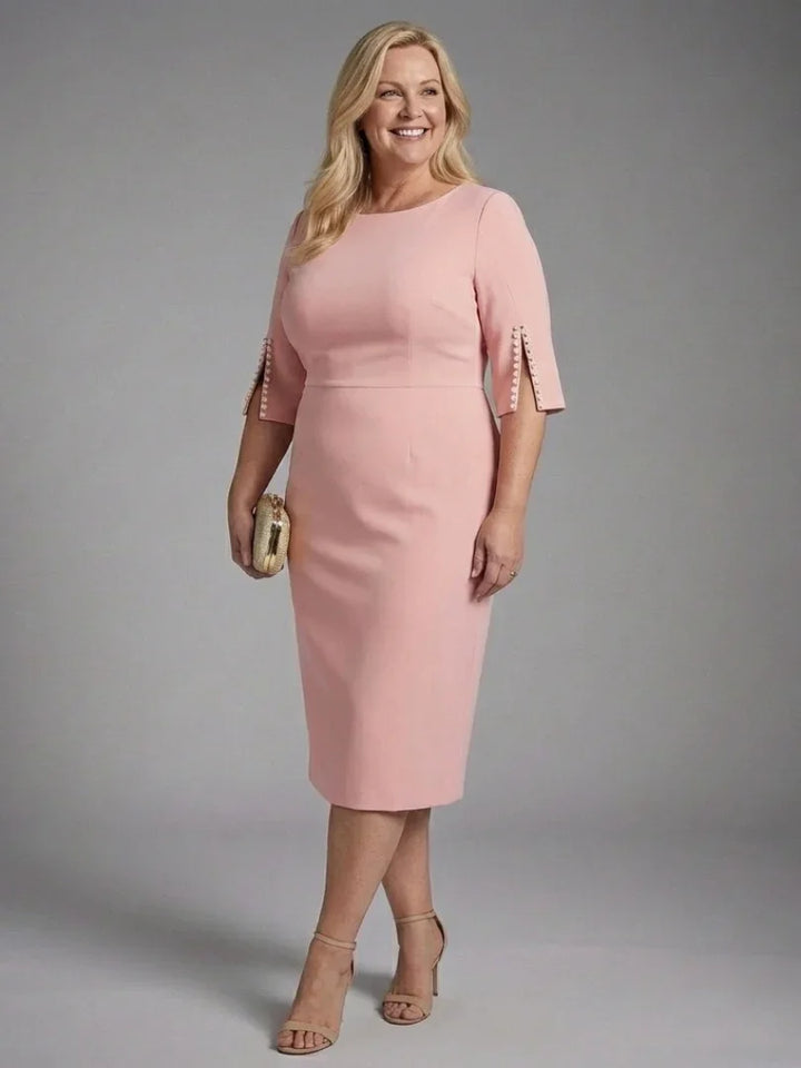 Amaris | Split Sleeve Fitted Midi Dress