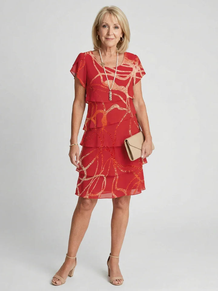 Nora | Soft Abstract Knee Length Dress