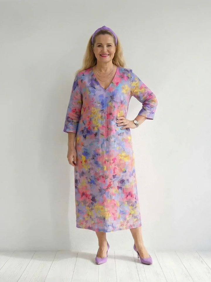 Benson | Abstract Floral Midi Dress