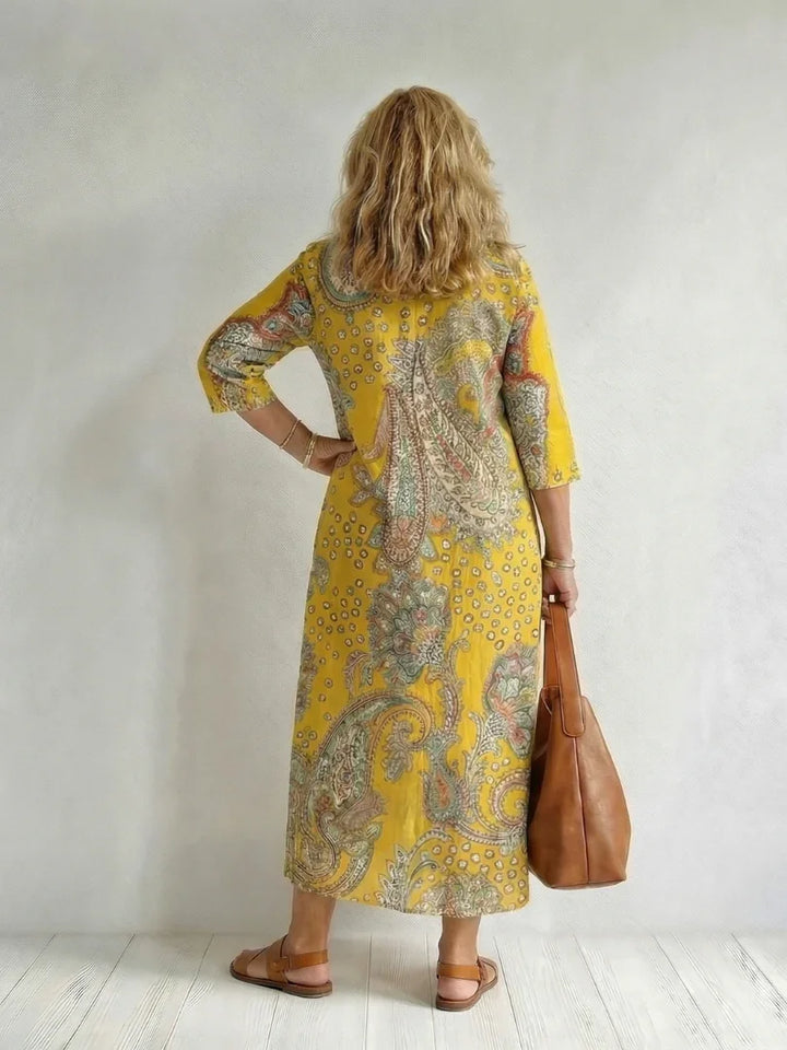 Rowan | Soft Paisley Midi Dress