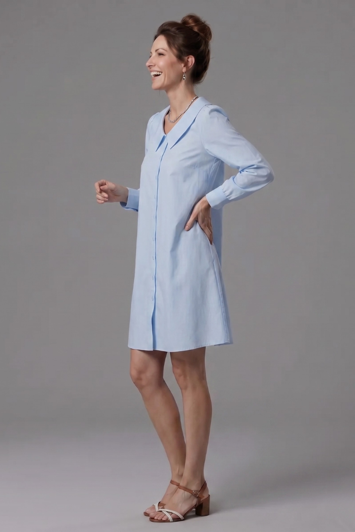 Opal | Button Front Collar Knee Length Dress