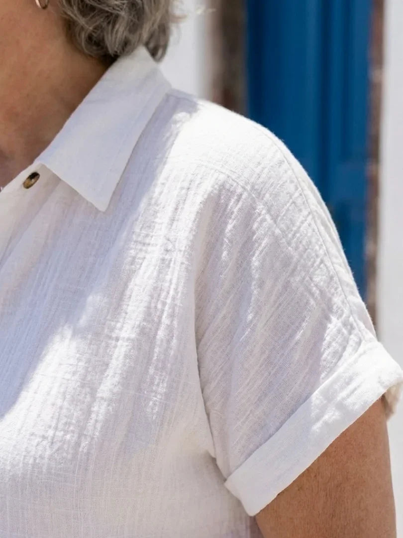 Helene | Short Sleeve Front Pocket Knee Length Dress