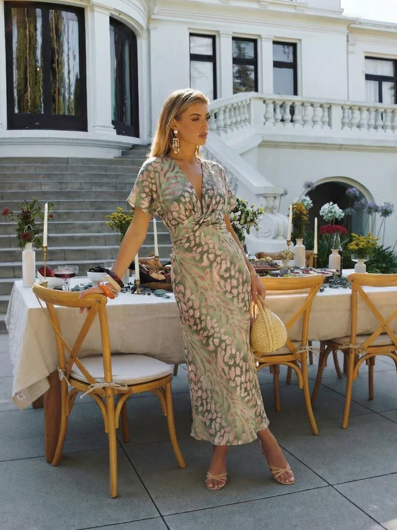 twist waist midi dress Coastal Cream Twist Waist Midi Dress Large