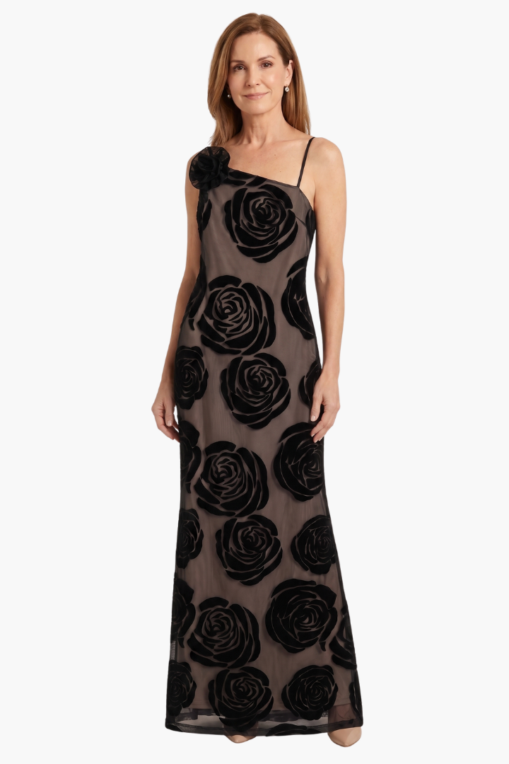 Cressida | One Shoulder Floral Lace Maxi Dress