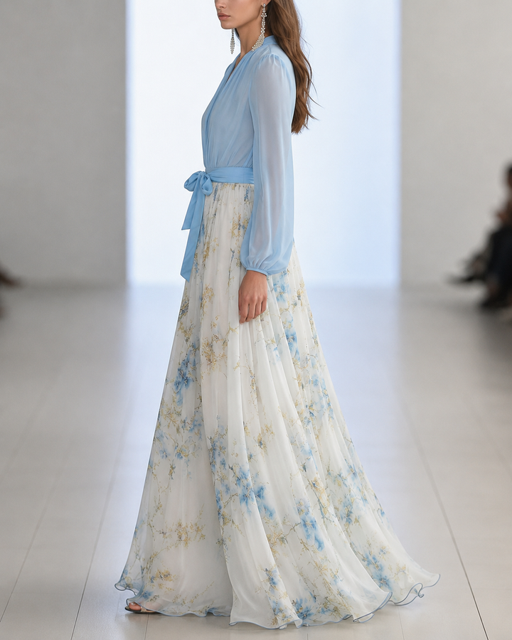 Elanthea | Sheer Bodice Floral Maxi Dress