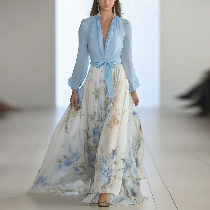 Elanthea | Sheer Bodice Floral Maxi Dress
