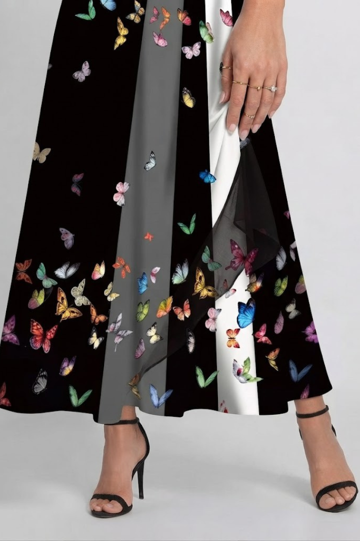 Klasen | Sleeveless Printed A-Line Maxi Dress