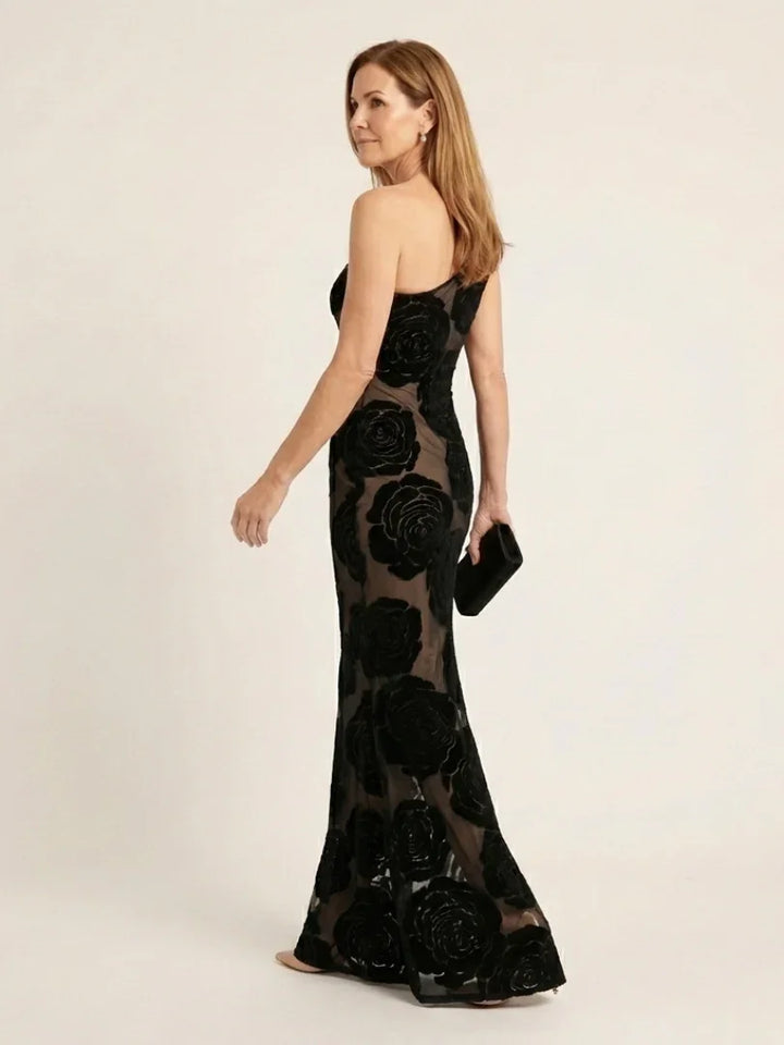 Cressida | One Shoulder Floral Lace Maxi Dress