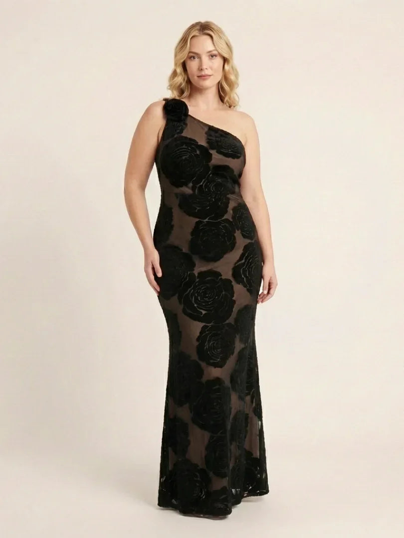Cressida | One Shoulder Floral Lace Maxi Dress