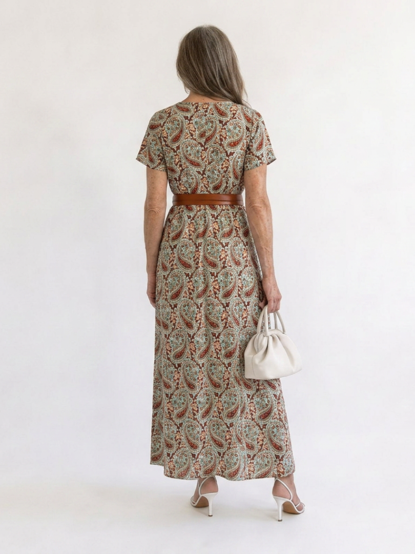 Lyra | Elegant Floral V-Neck Midi Dress
