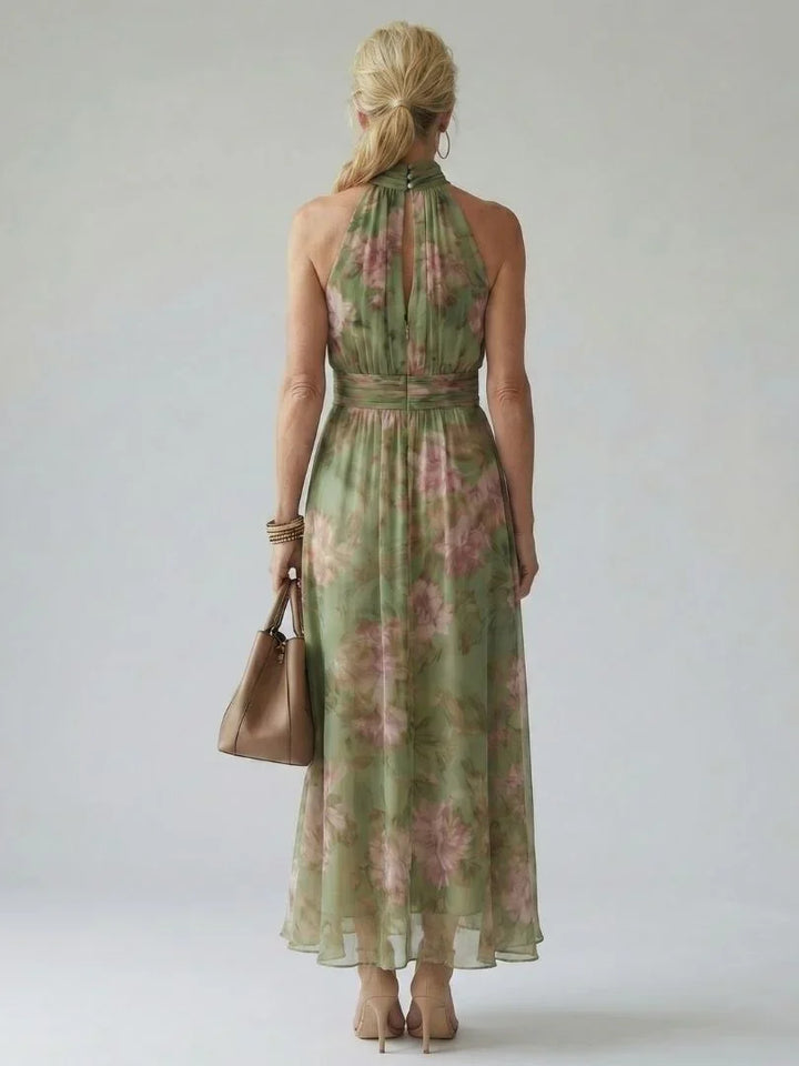 Mirelle | Gathered Halter Midi Dress