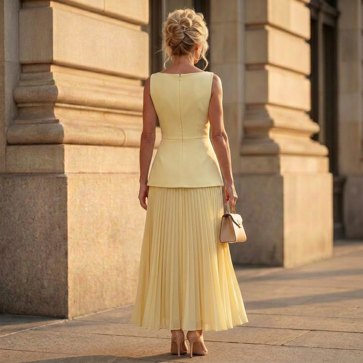 Rhodes | Structured Bodice Pleated Skirt Set