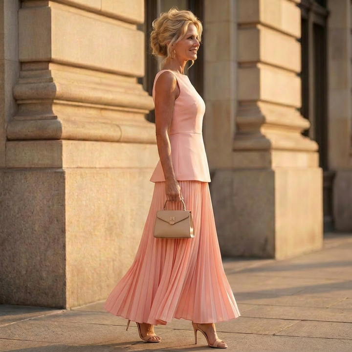 Rhodes | Structured Bodice Pleated Skirt Set
