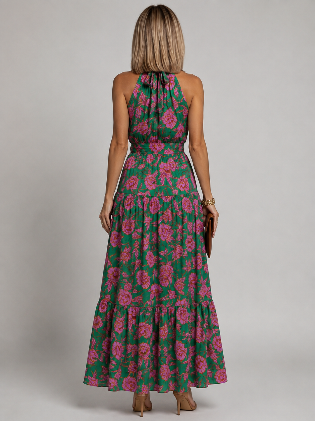 Rowen | Draped Halter Midi Dress