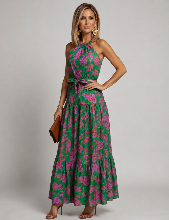 Rowen | Draped Halter Midi Dress
