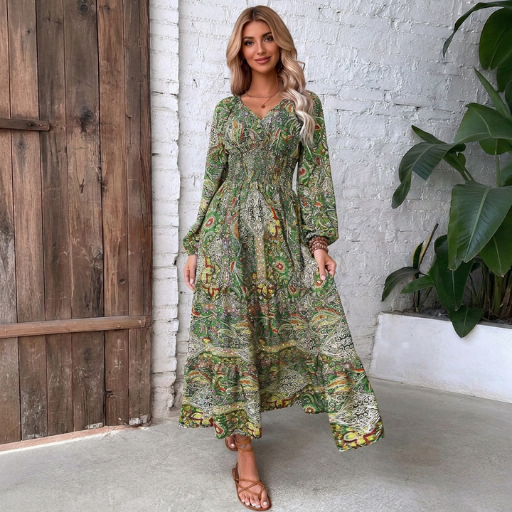Marisela | Sleeveless Paisley Print Midi Dress