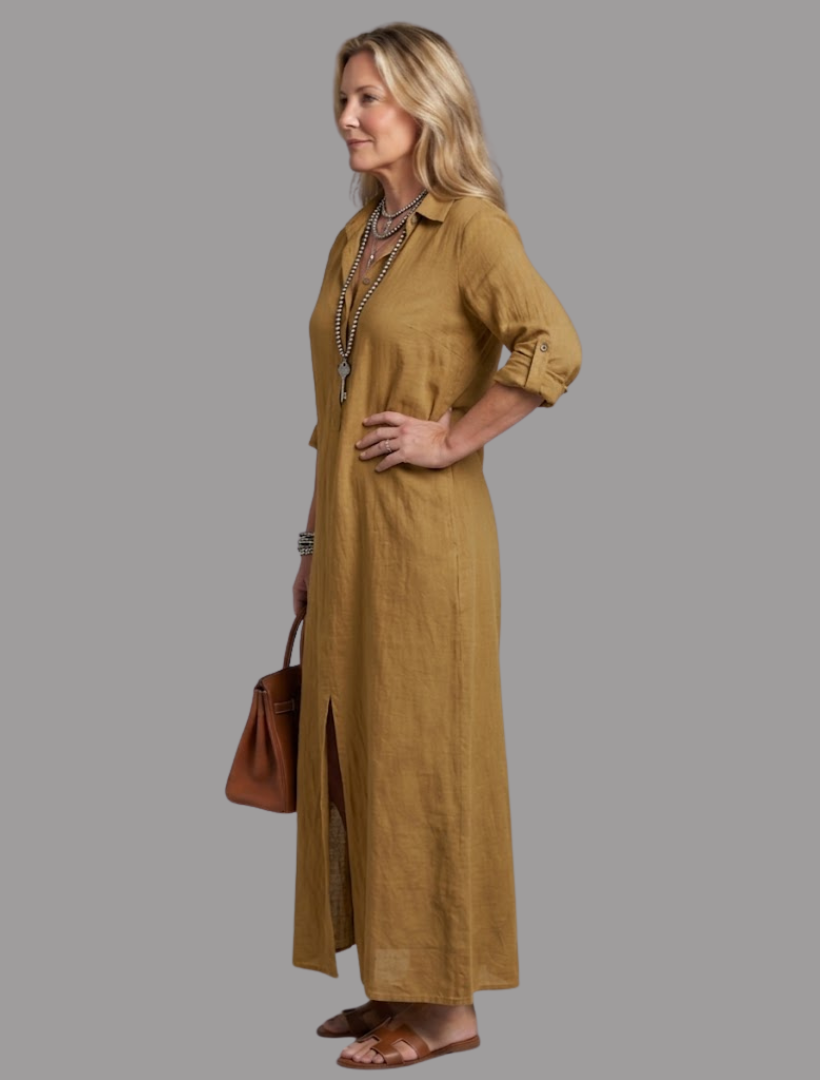 Veronica | Long Sleeve Relaxed Silhouette Maxi Dress