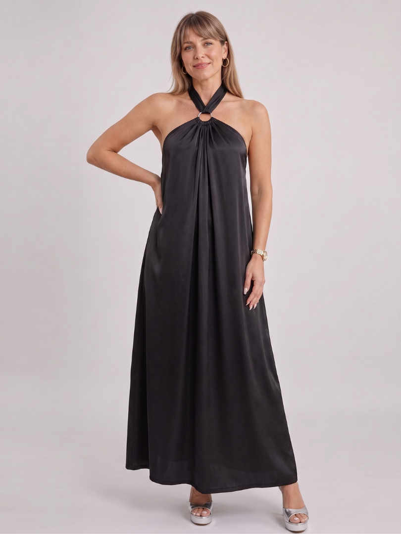 Avelen | Women’s Dress with Halter Neckline and Ring Detail