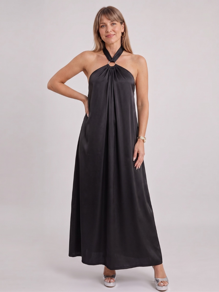 Avelen | Women’s Dress with Halter Neckline and Ring Detail