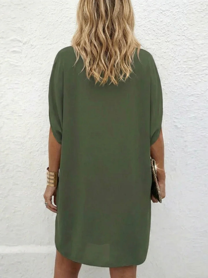 Calanthe | Draped V Neck Shift Dress