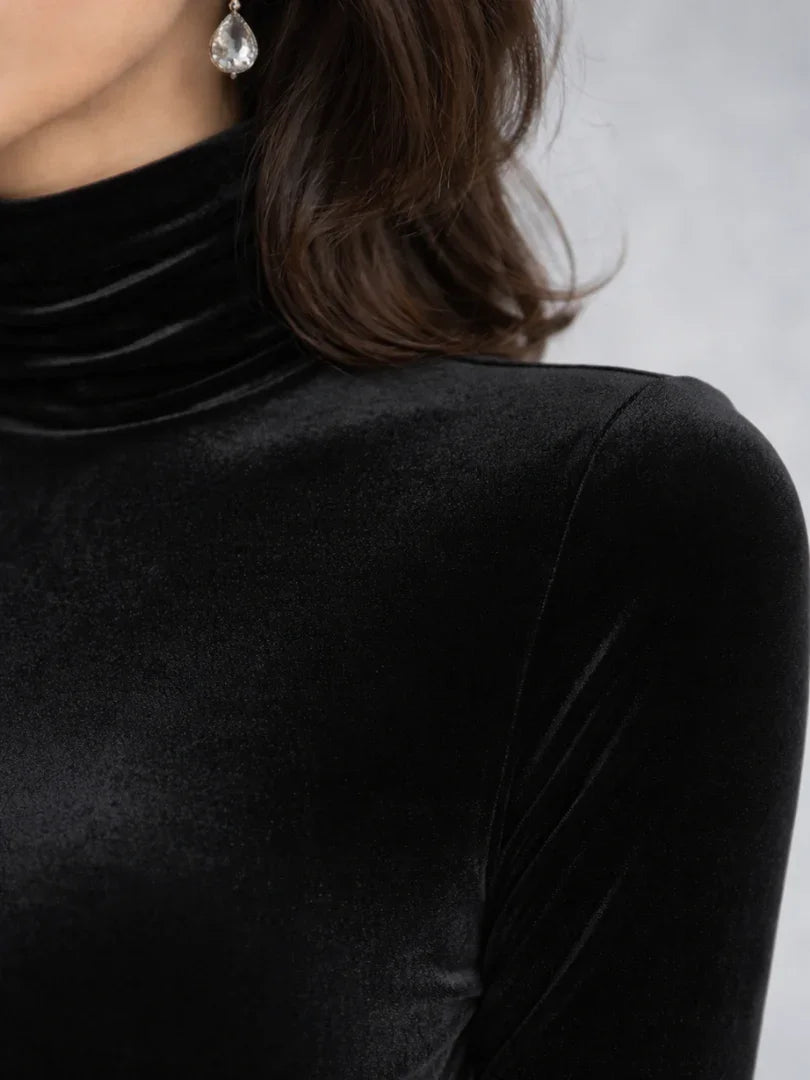 Camille | Ruched Velvet Midi Dress