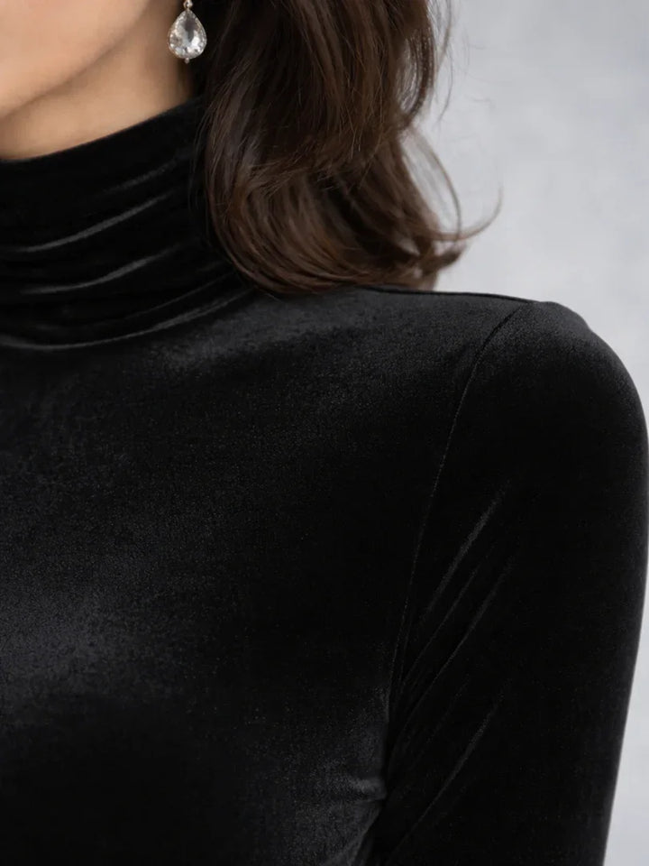 Camille | Ruched Velvet Midi Dress
