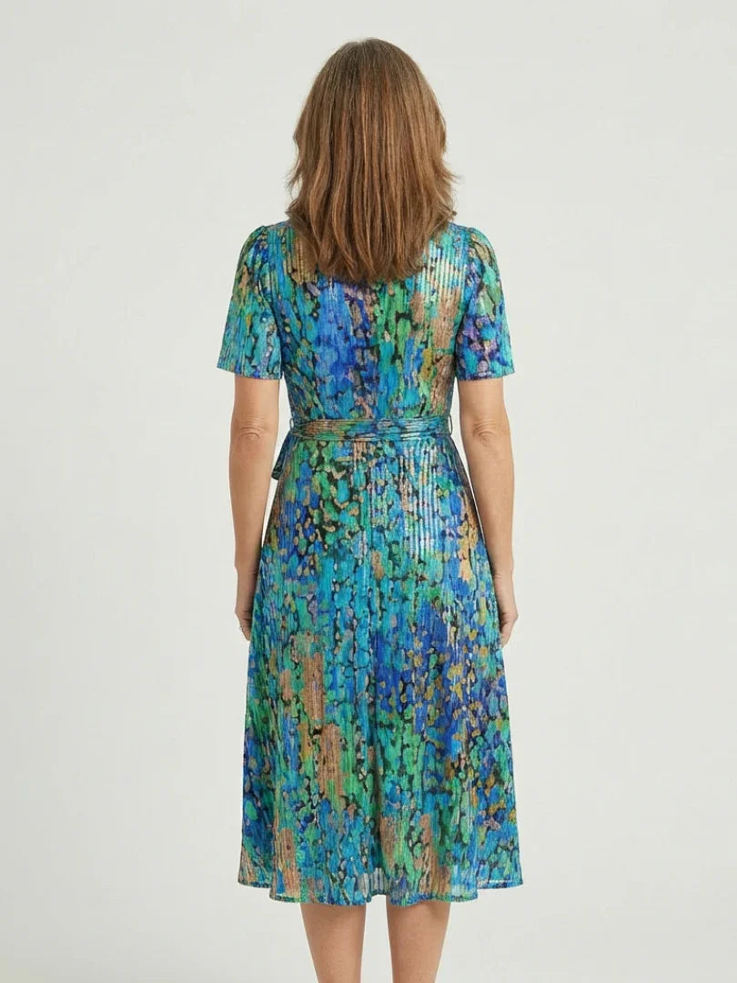 Zafrina | Abstract Pattern Midi Dress