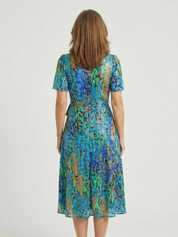 Zafrina | Abstract Pattern Midi Dress