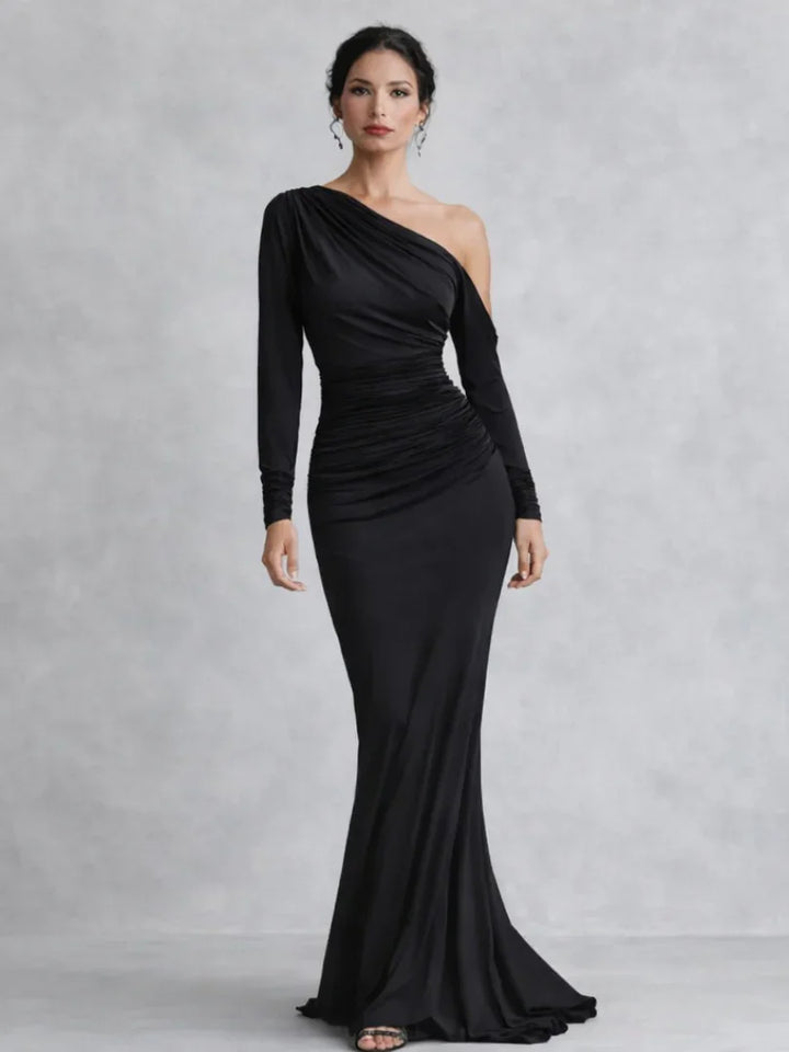 Vivienne | One Shoulder Ruched Maxi Dress
